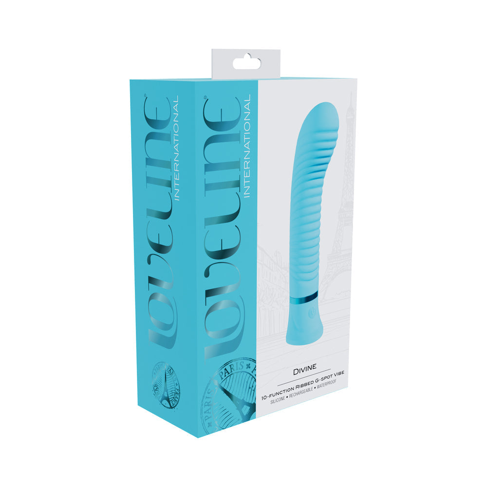 Loveline Divine Sili Rib G-Spot Vibrator - Blue